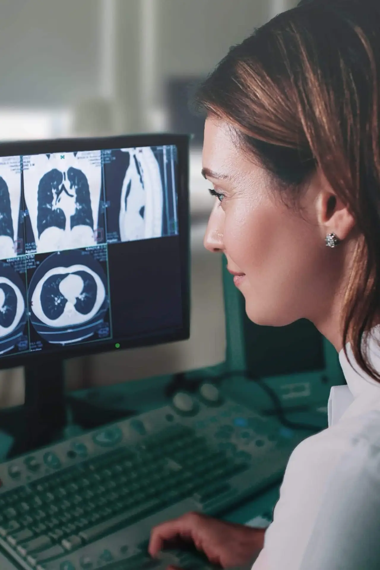 radiologist reviewing scans