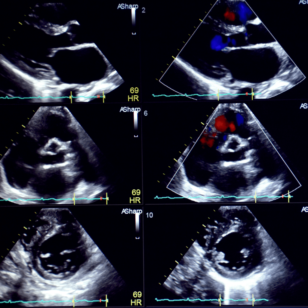 pictures from an echocardiogram