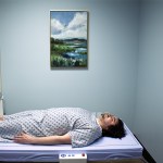 Patient getting a DEXA scan